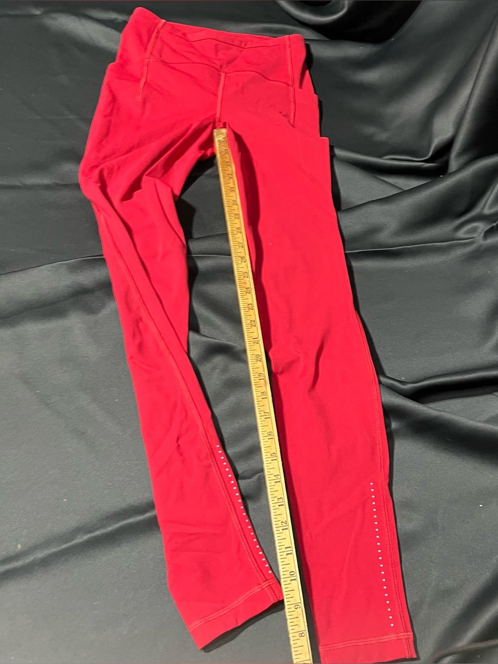 Lululemon Girls Red Active Leggings with Stud Detail